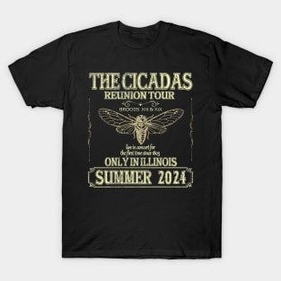 Cicada Concert Tour 2024 Illinois Cicada Broods T-Shirt